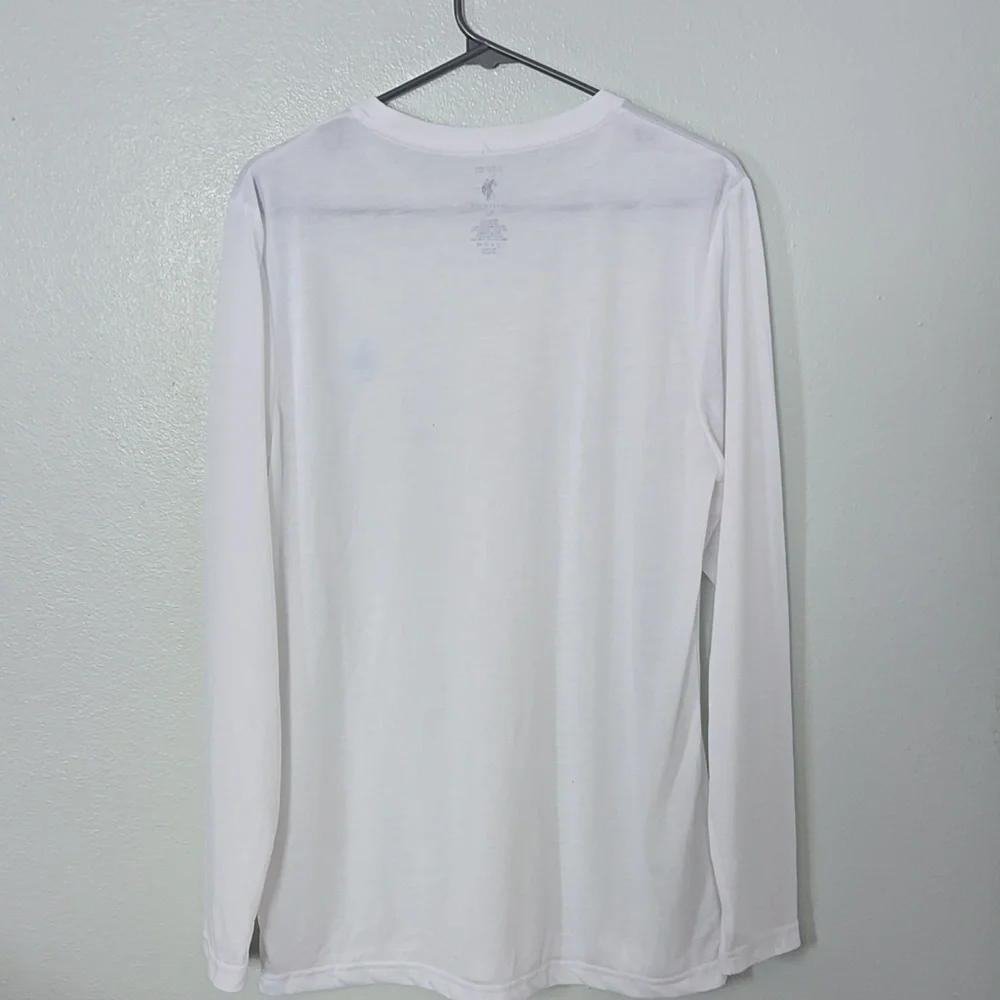 US Polo Assn | White Long Sleeve Tee Blue Logo Size Medium NWOT